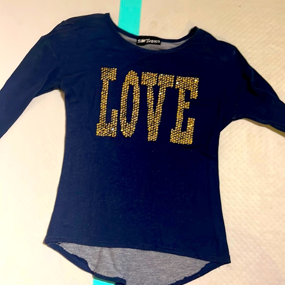 Blue and gold, long sleeve shirt